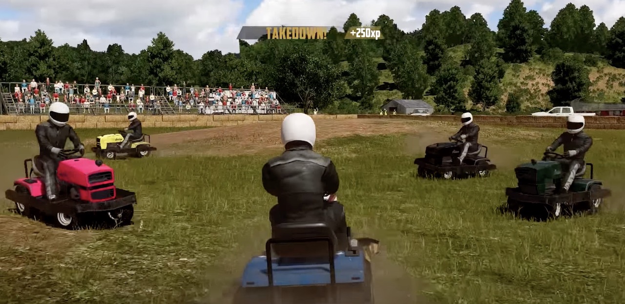 Lawn-mover demolition in Wreckfest